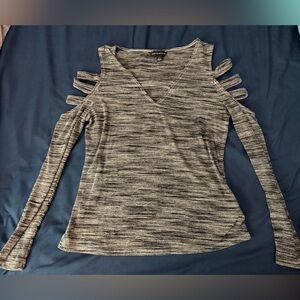 Rock & Republic Striped Cold Shoulder Top